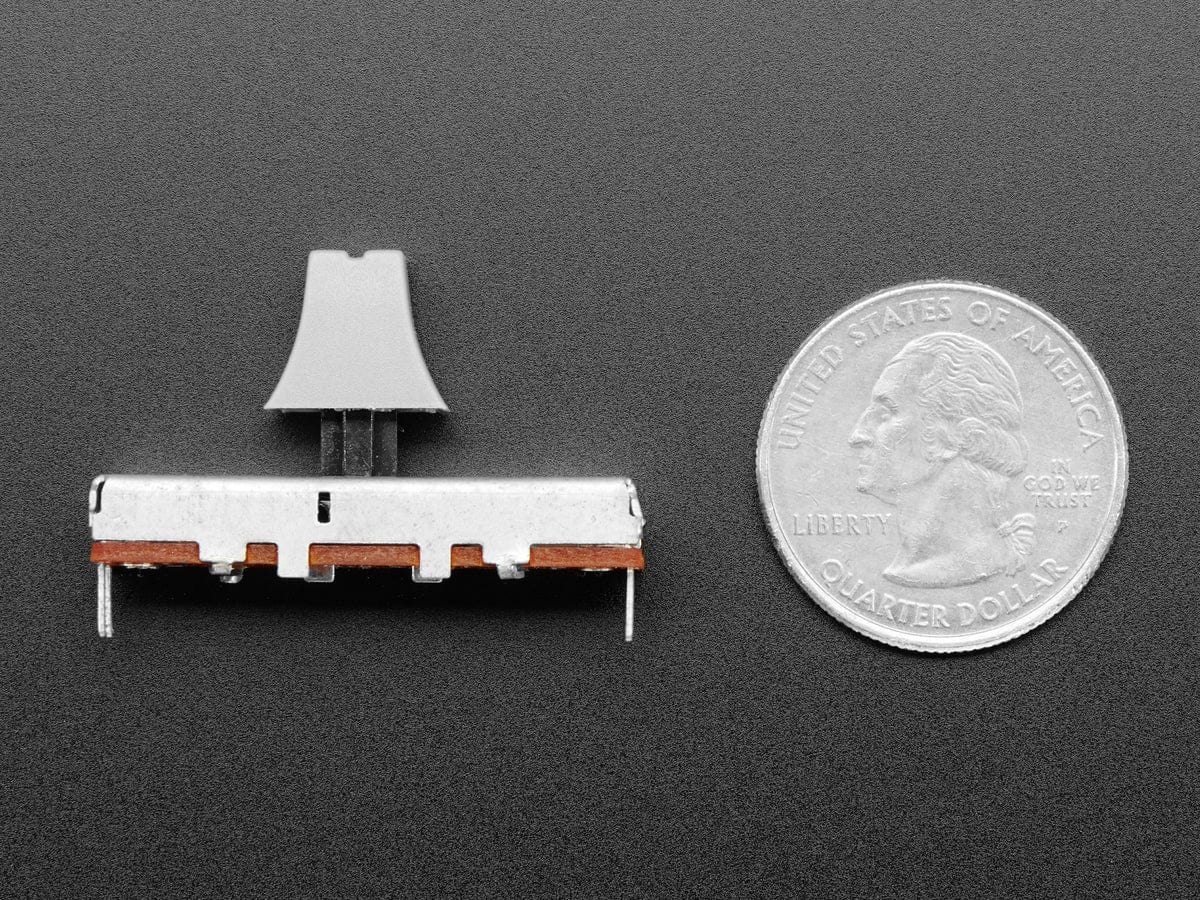 Slide Potentiometer with Plastic Knob - 35mm Long - 10KΩ by The Pi Hut - The Pi Hut