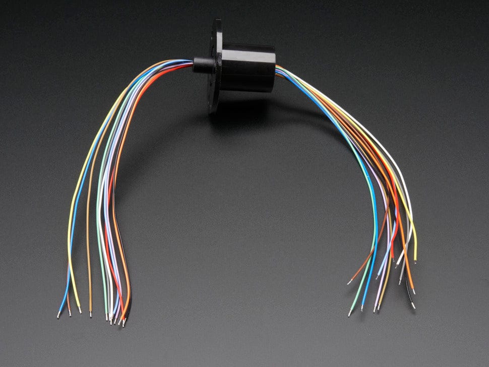 Slip Ring with Flange - 22mm diameter, 12 wires, max 240V @ 2A by The Pi Hut - The Pi Hut