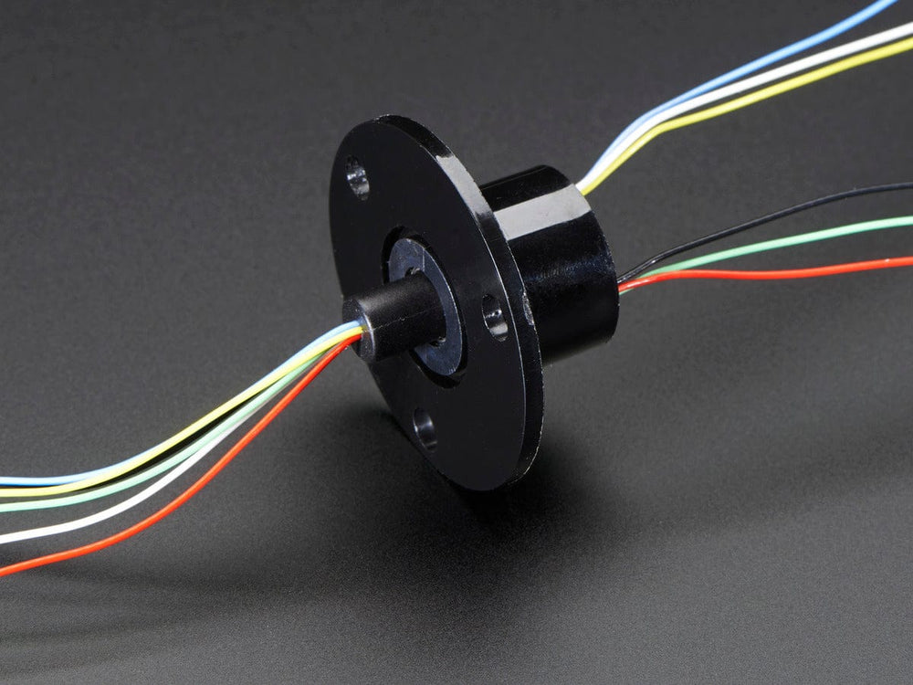 Slip Ring with Flange - 22mm diameter, 6 wires, max 240V @ 2A by The Pi Hut - The Pi Hut