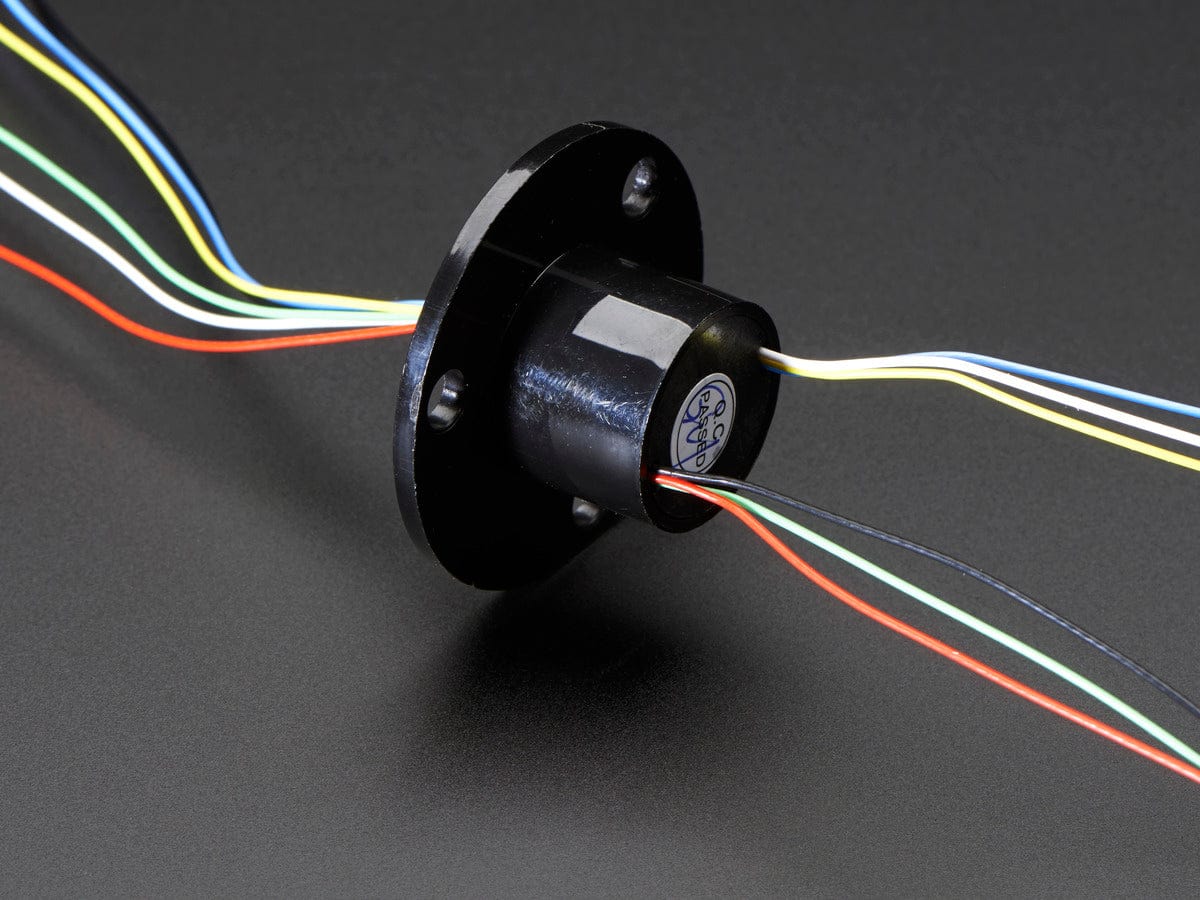 Slip Ring with Flange - 22mm diameter, 6 wires, max 240V @ 2A by The Pi Hut - The Pi Hut