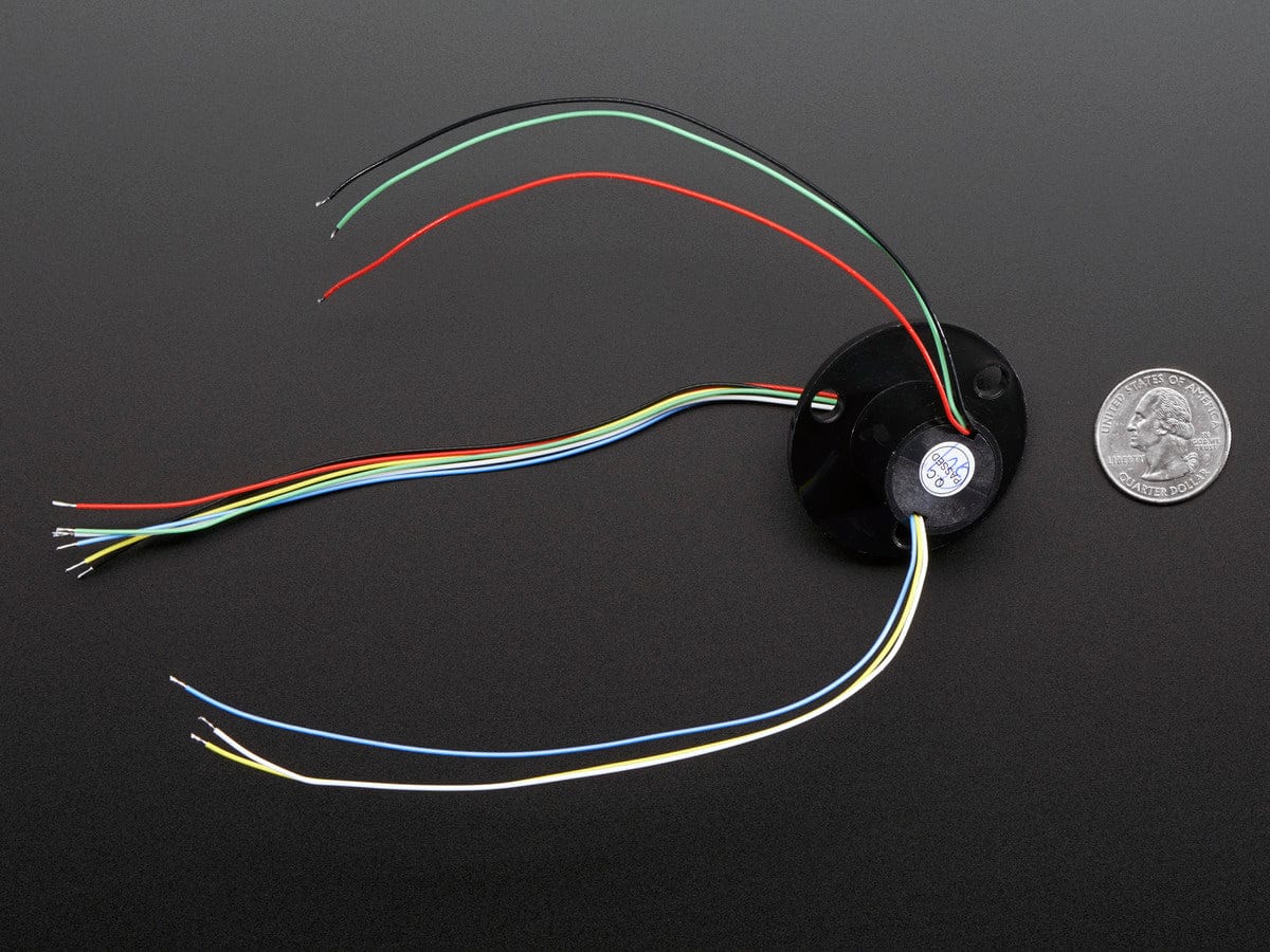 Slip Ring with Flange - 22mm diameter, 6 wires, max 240V @ 2A by The Pi Hut - The Pi Hut