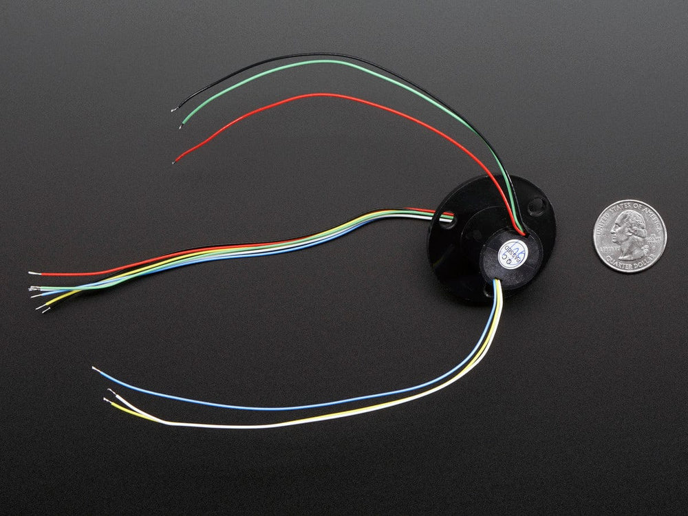 Slip Ring with Flange - 22mm diameter, 6 wires, max 240V @ 2A by The Pi Hut - The Pi Hut