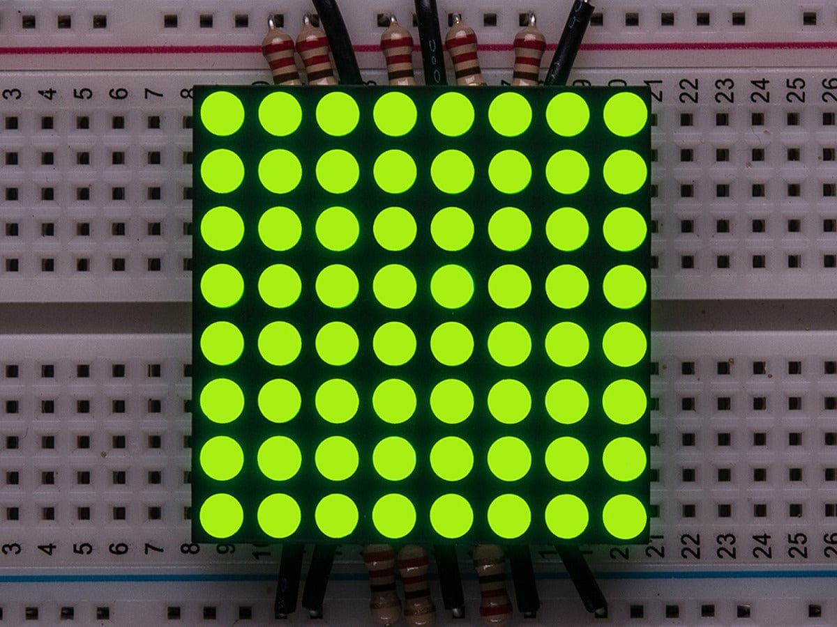 Small 1.2" 8x8 Ultra Bright Yellow-Green LED Matrix (KWM-30881CUGB) by The Pi Hut - The Pi Hut