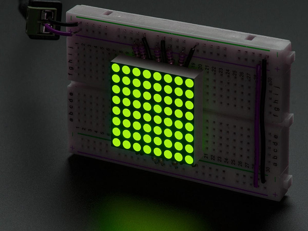 Small 1.2" 8x8 Ultra Bright Yellow-Green LED Matrix (KWM-30881CUGB) by The Pi Hut - The Pi Hut