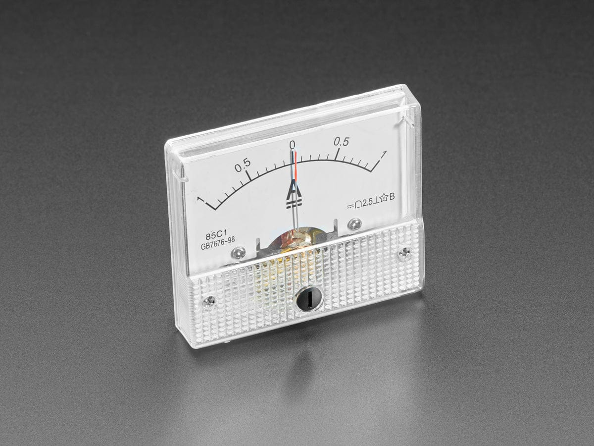 Small -1 Amp to +1 Amp DC Current Analog Panel Meter by The Pi Hut - The Pi Hut