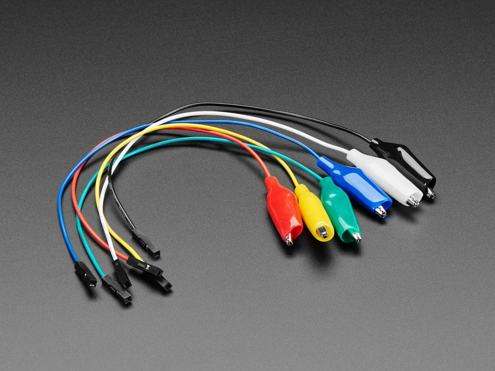 Small Alligator Clip to Female Jumper Wire Bundle - 6 Pieces by The Pi Hut - The Pi Hut