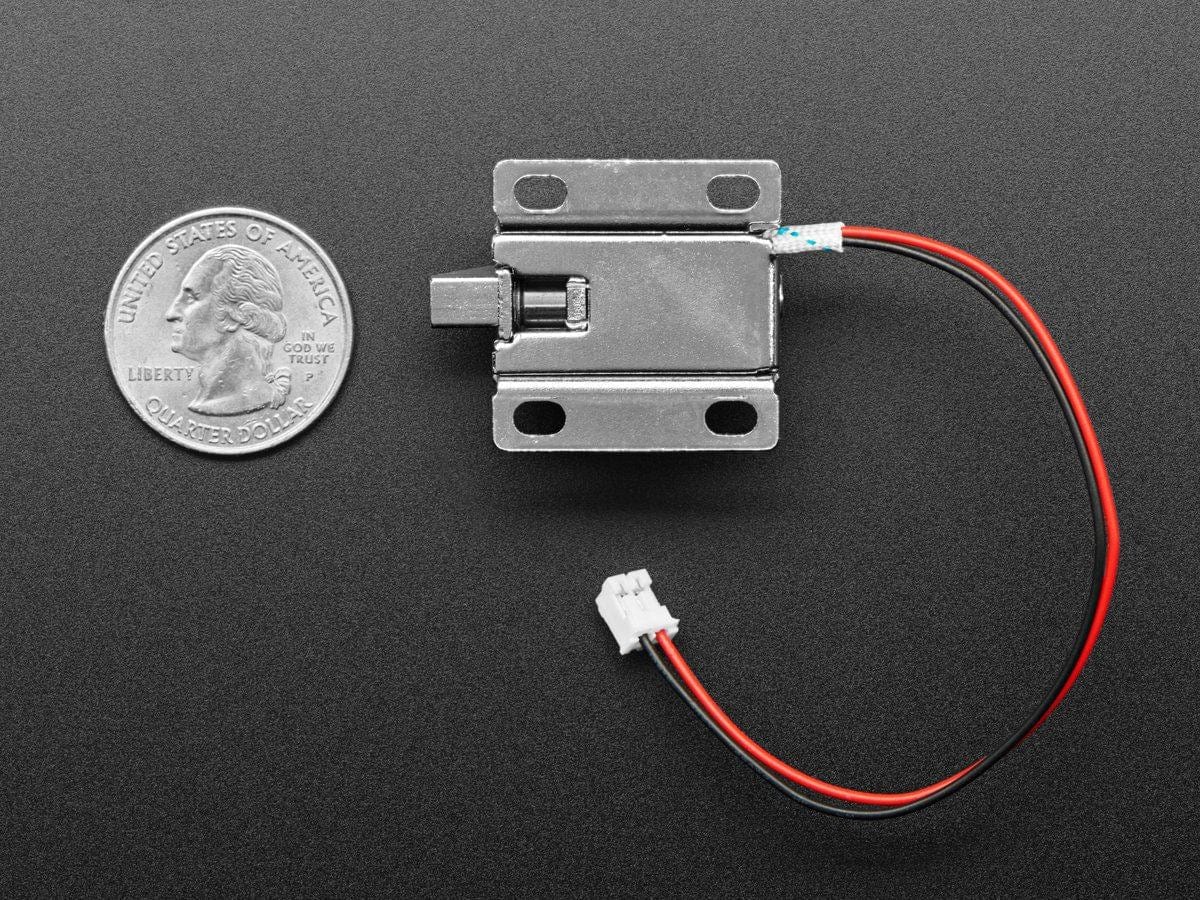 Small Lock-style Solenoid - 12VDC @ 350mAh with 2-pin JST by The Pi Hut - The Pi Hut