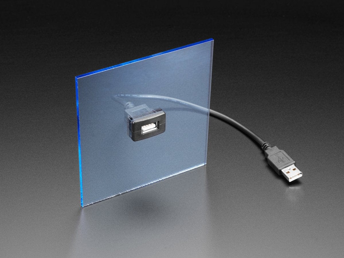 Snap-In Panel Mount Cable - USB A Extension Cable by The Pi Hut - The Pi Hut