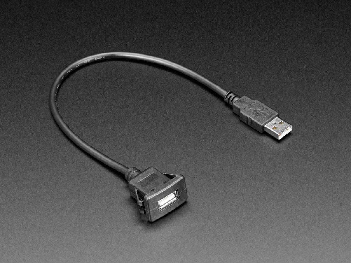 Snap-In Panel Mount Cable - USB A Extension Cable by The Pi Hut - The Pi Hut