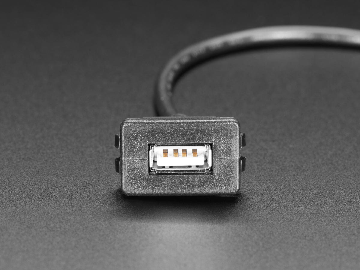 Snap-In Panel Mount Cable - USB A Extension Cable by The Pi Hut - The Pi Hut
