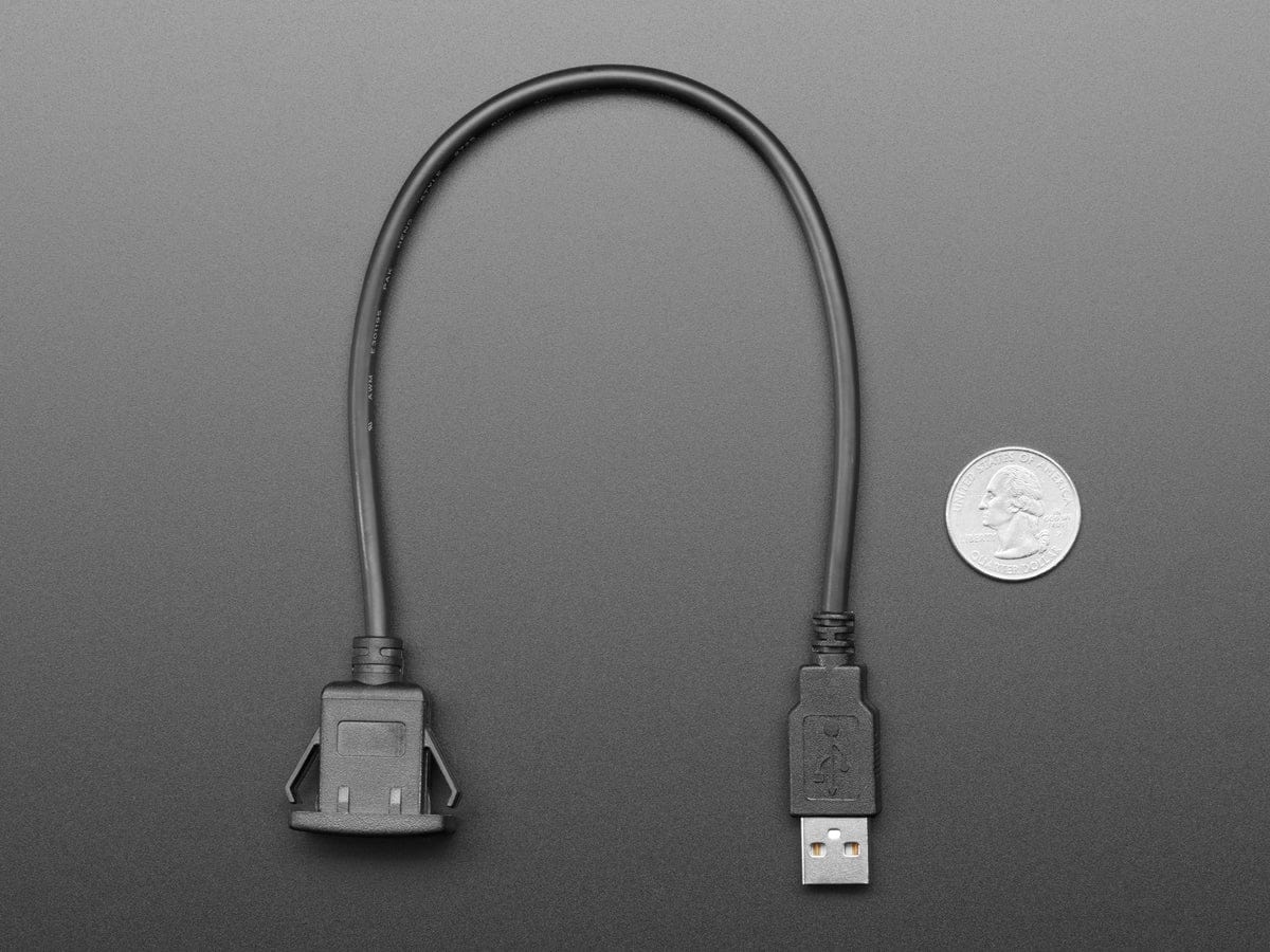 Snap-In Panel Mount Cable - USB A Extension Cable by The Pi Hut - The Pi Hut