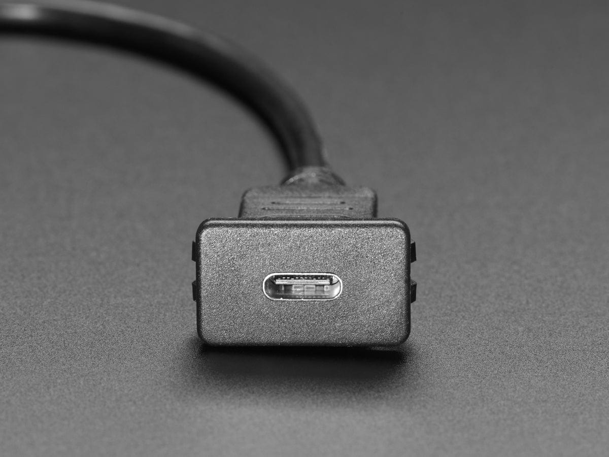 Snap-In Panel Mount Cable - USB C Socket to USB A Plug by The Pi Hut - The Pi Hut