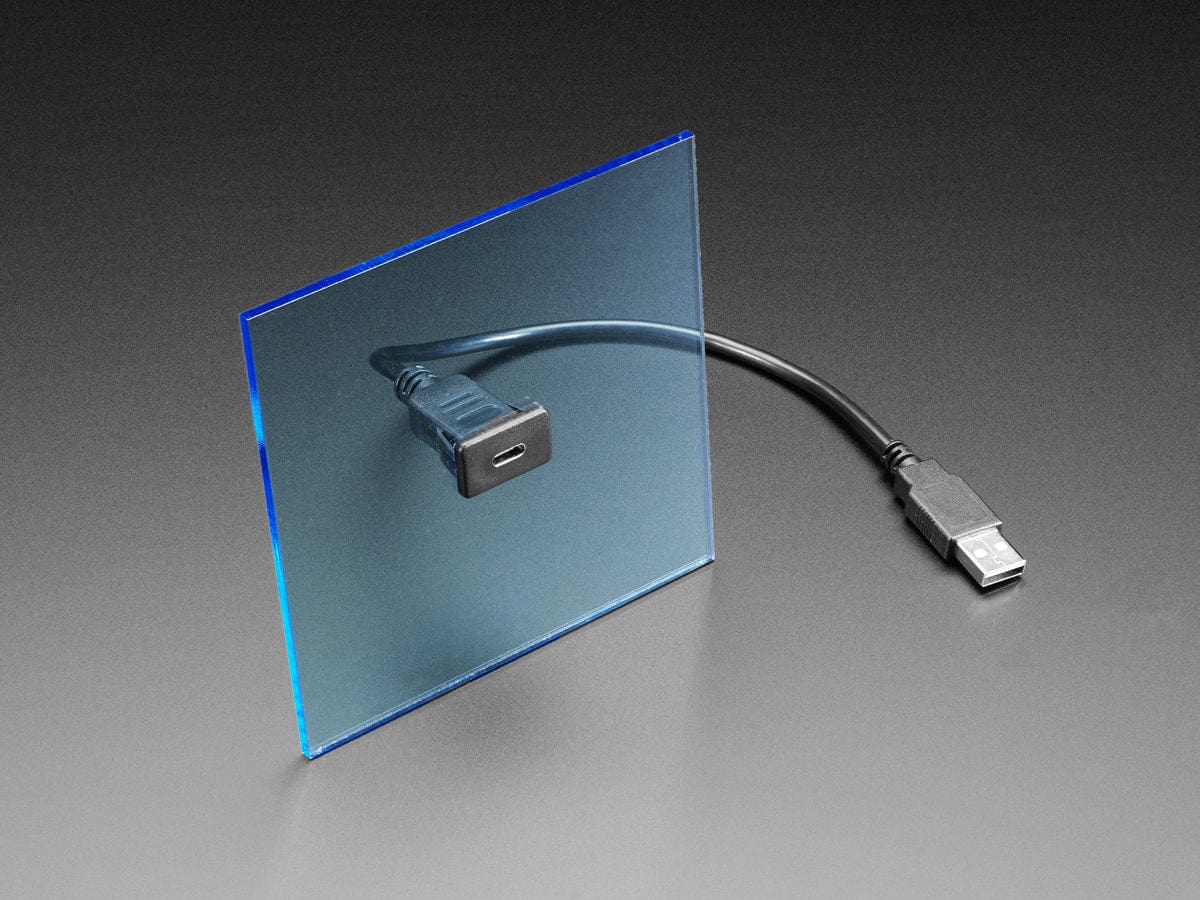 Snap-In Panel Mount Cable - USB C Socket to USB A Plug by The Pi Hut - The Pi Hut