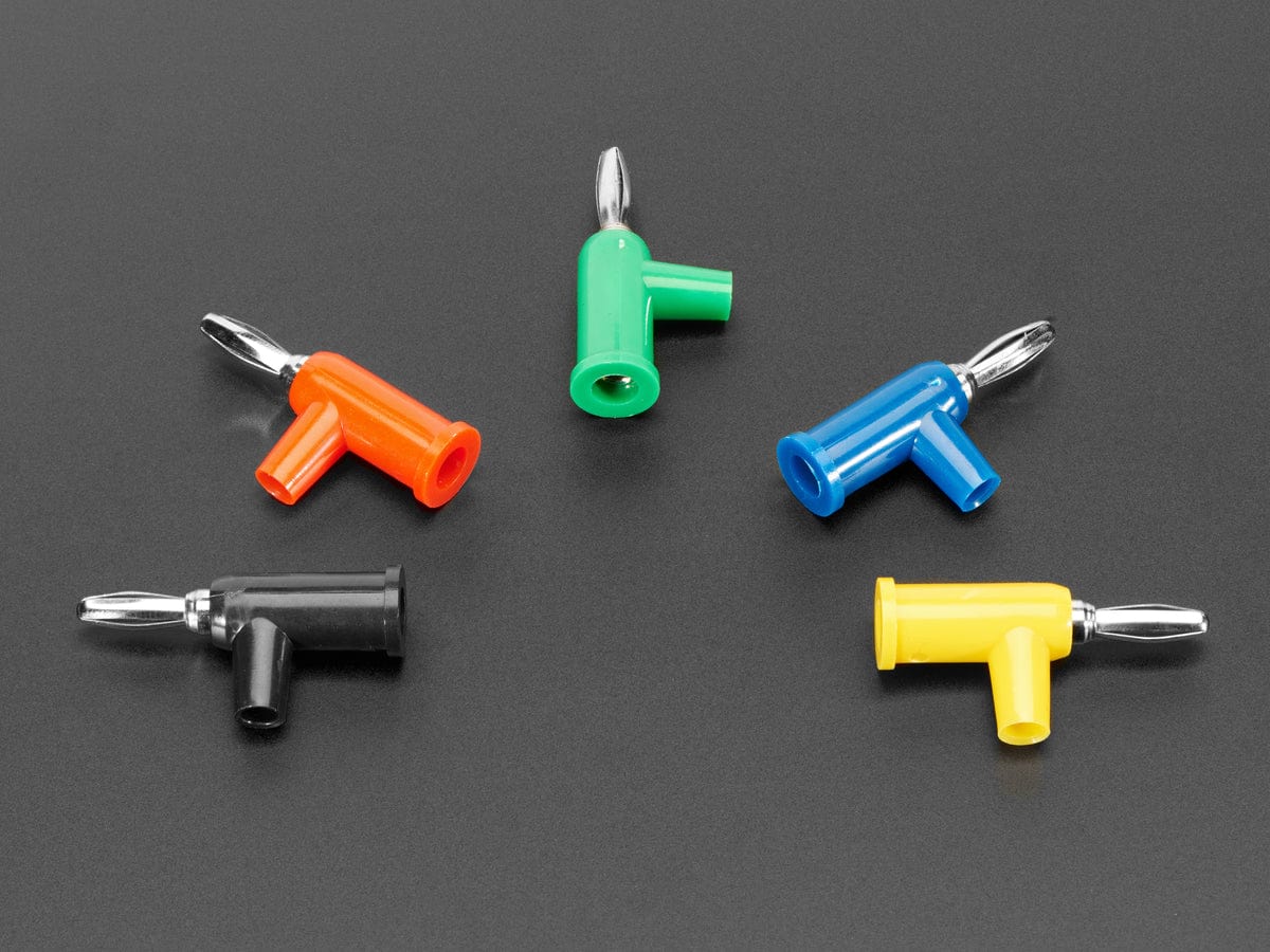 Solder-Free Stackable Banana Plugs 4mm - Pack of 5 Multi-Color by The Pi Hut - The Pi Hut