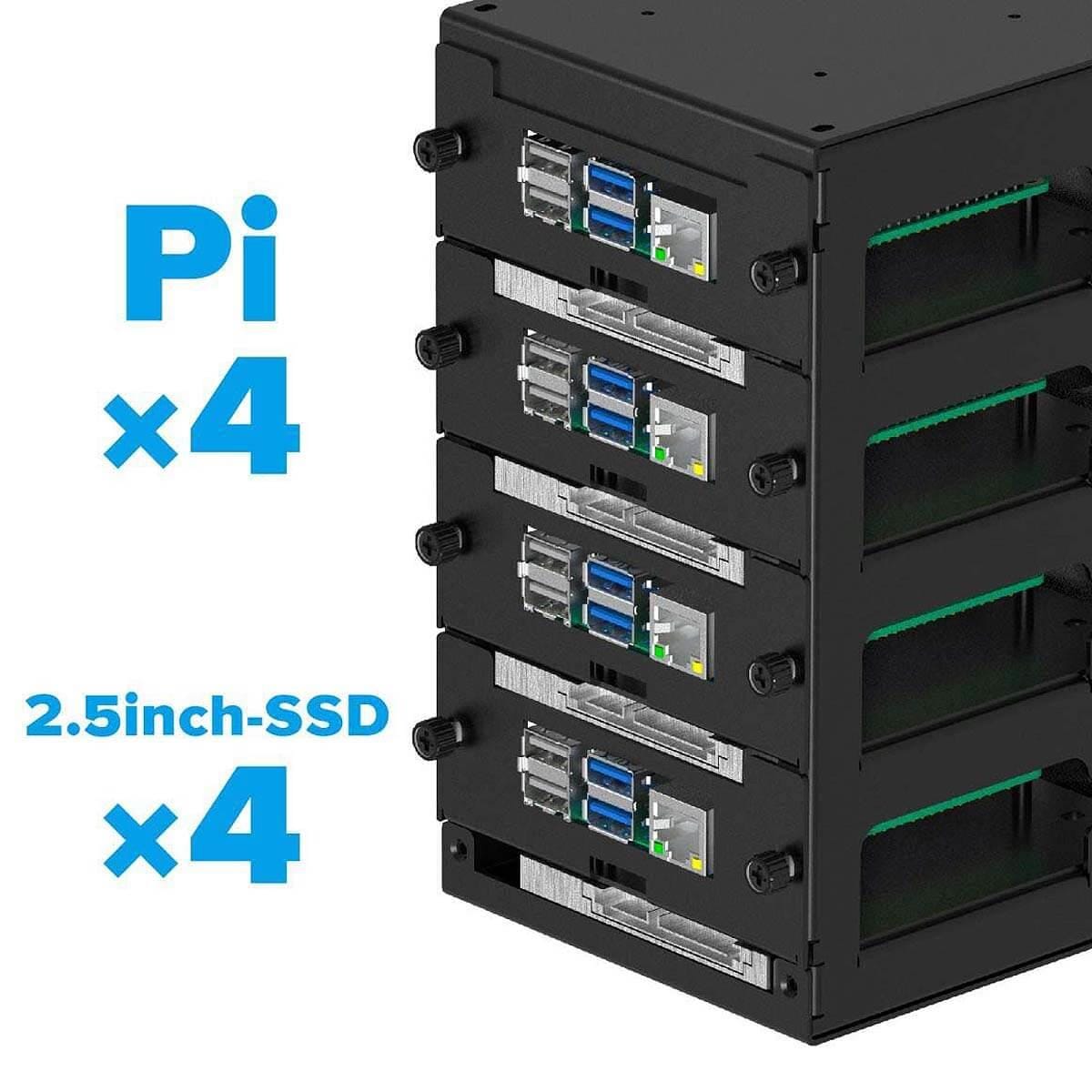 SSD Cluster Case for Raspberry Pi by Uctronics - The Pi Hut