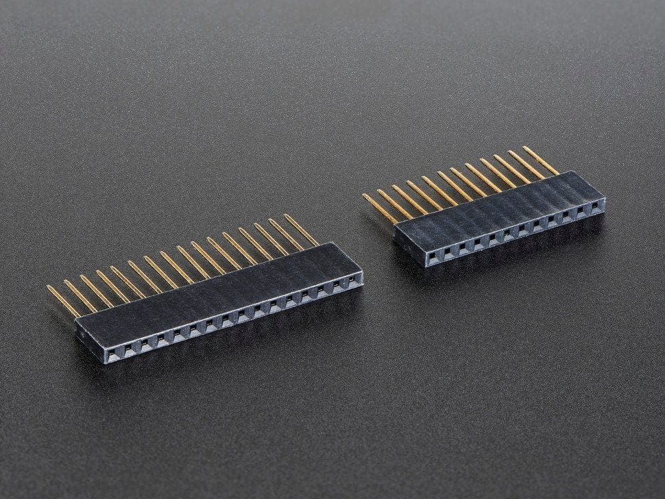 Stacking Headers for Feather - 12-pin and 16-pin female headers by The Pi Hut - The Pi Hut