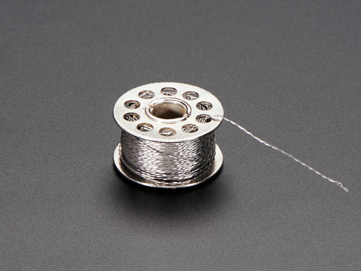 Stainless Thin Conductive Thread - 2 ply - 23 meter/76 ft - The Pi Hut