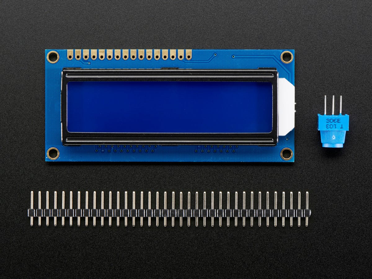Standard LCD 16x2 + extras (white on blue) by The Pi Hut - The Pi Hut