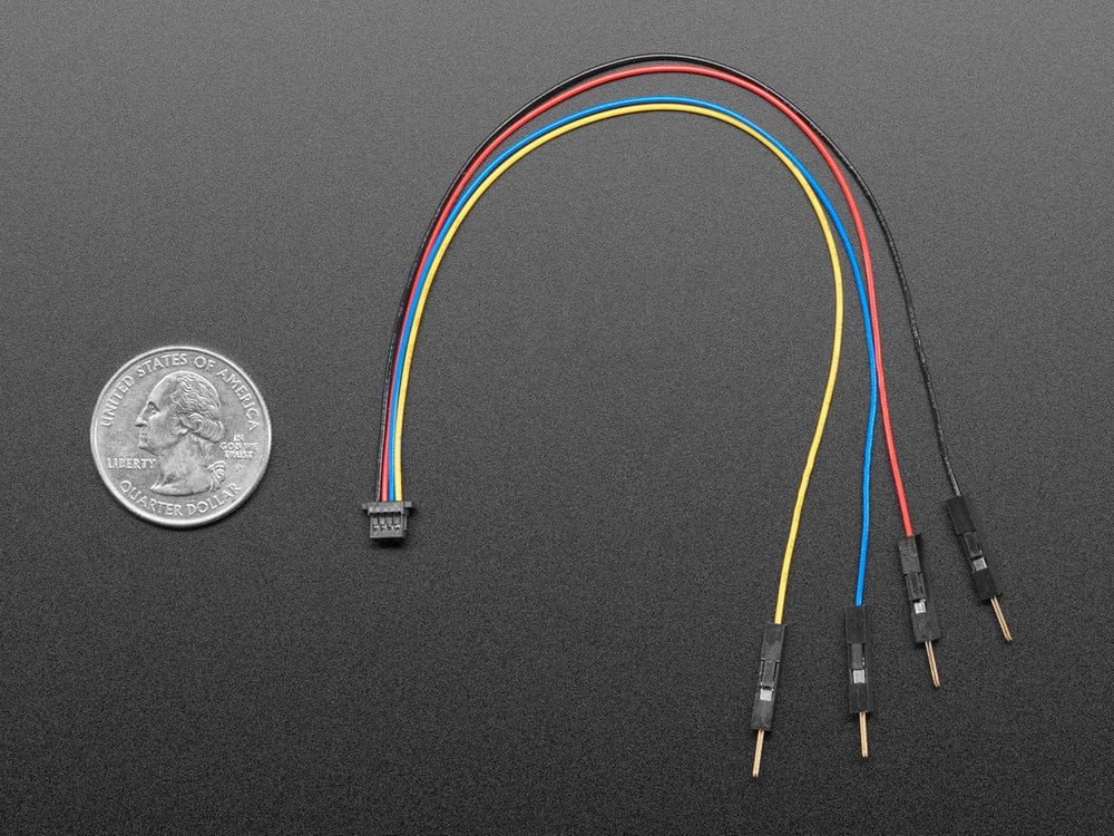 STEMMA QT / Qwiic JST SH 4-pin to Premium Male Headers Cable (150mm Long) by The Pi Hut - The Pi Hut