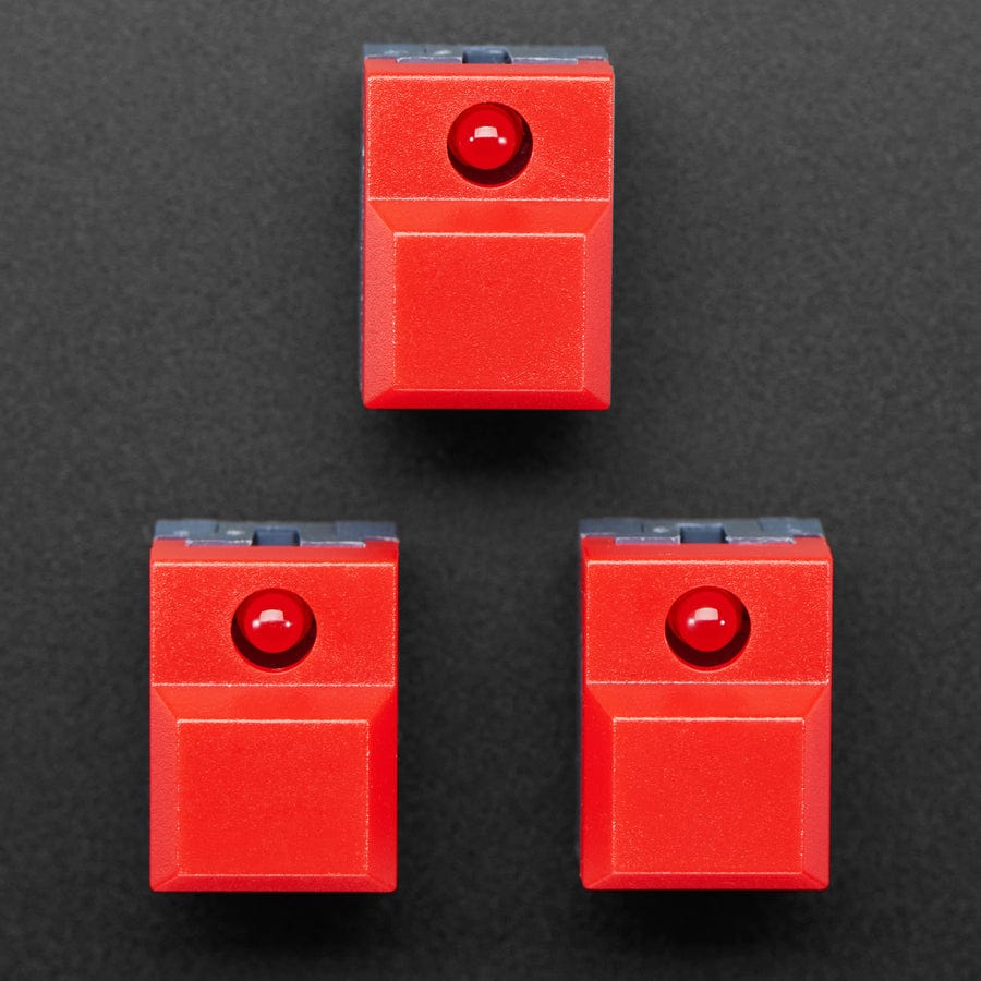 Step Switch with LED - Three Pack of Red with Red LED (PB86-A1) by The Pi Hut - The Pi Hut