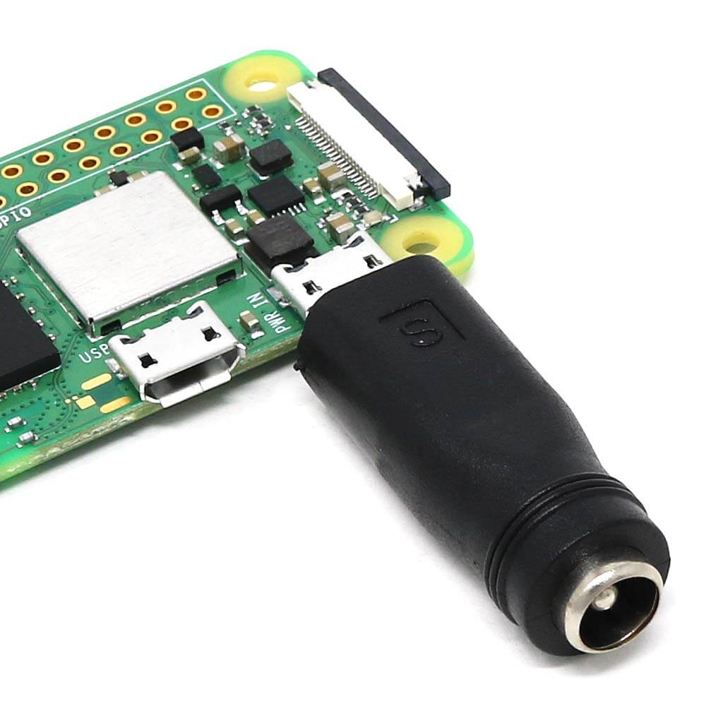 Straight Micro-USB to 2.1mm Barrel Jack Adapter by The Pi Hut - The Pi Hut