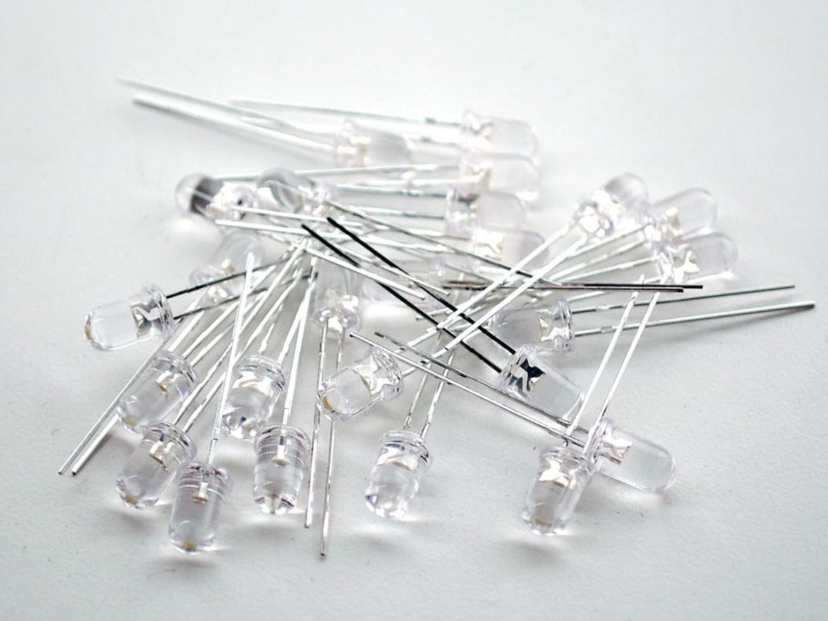 Super Bright White 5mm LED (25 pack) by The Pi Hut - The Pi Hut
