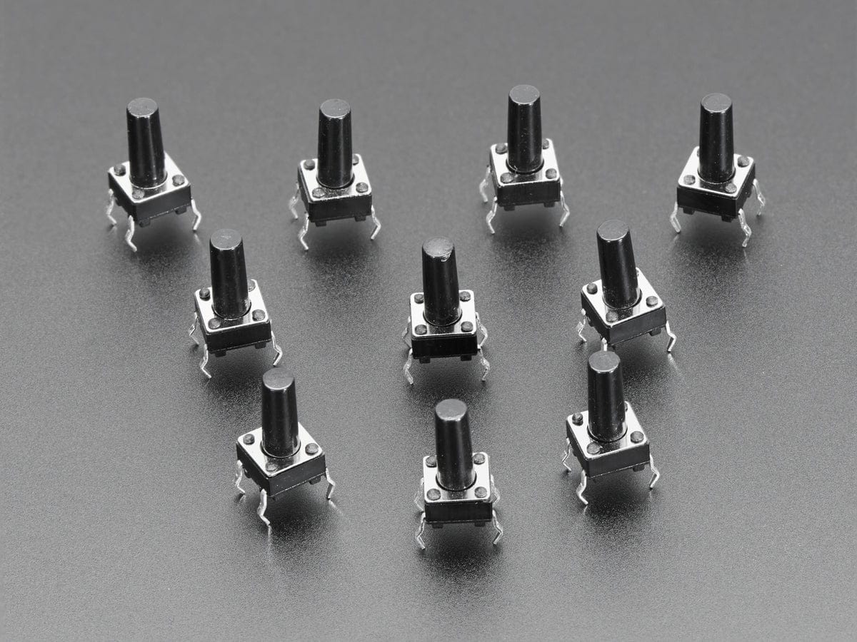 Tactile Switch Buttons (6mm tall) x 10 pack by The Pi Hut - The Pi Hut
