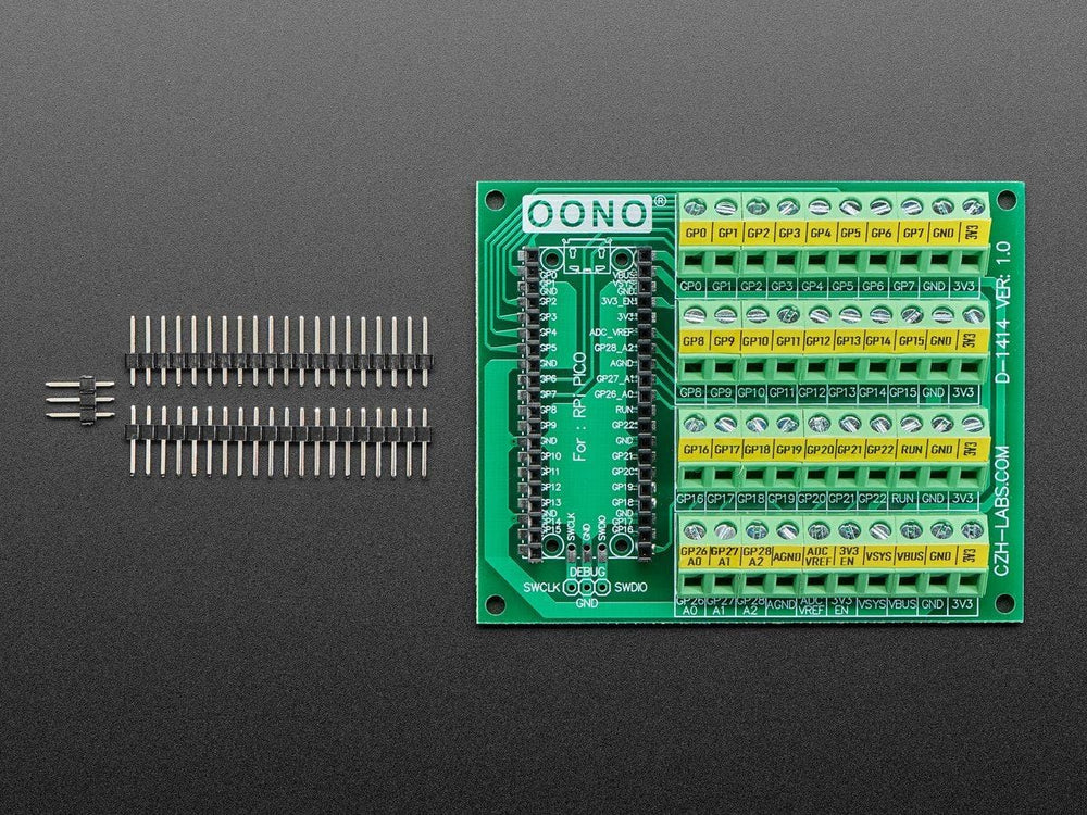 Terminal Block Breakout Module Board for Raspberry Pi Pico by The Pi Hut - The Pi Hut