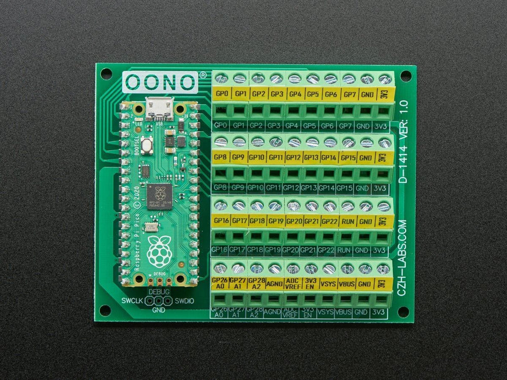 Terminal Block Breakout Module Board for Raspberry Pi Pico by The Pi Hut - The Pi Hut