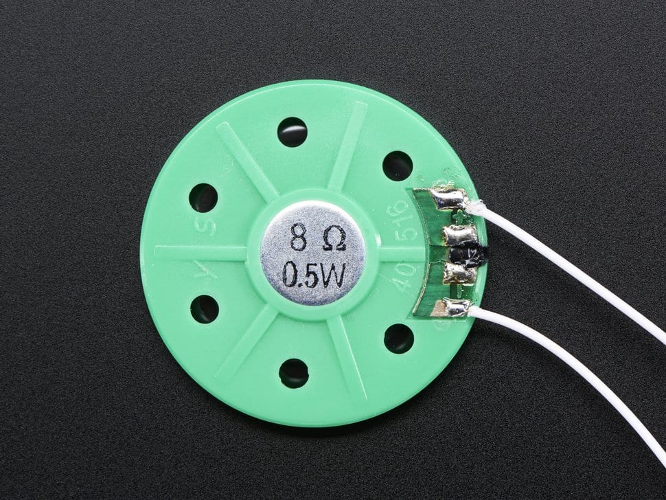 Thin Plastic Speaker w/Wires - 8 ohm 0.25W by The Pi Hut - The Pi Hut