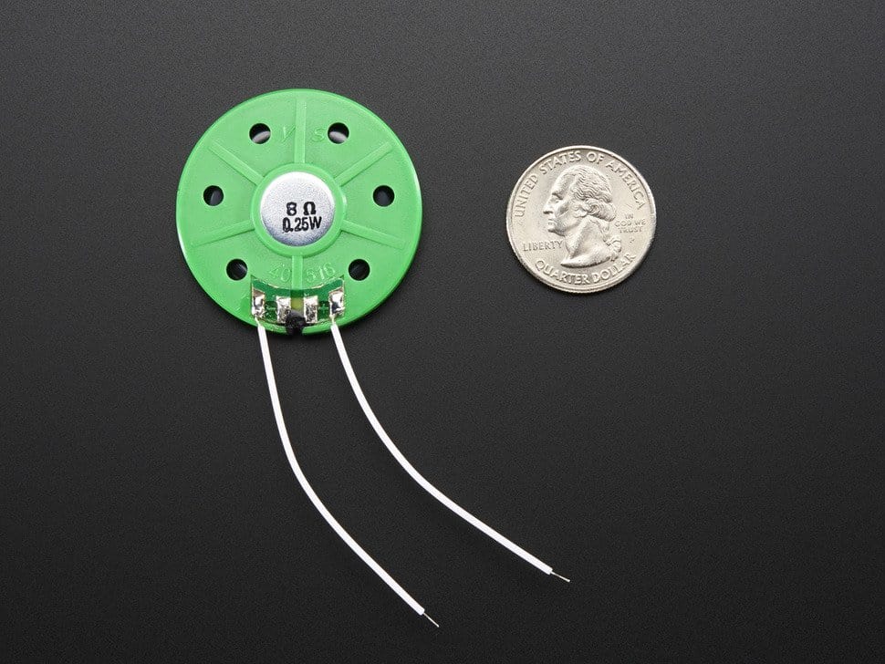 Thin Plastic Speaker w/Wires - 8 ohm 0.25W by The Pi Hut - The Pi Hut