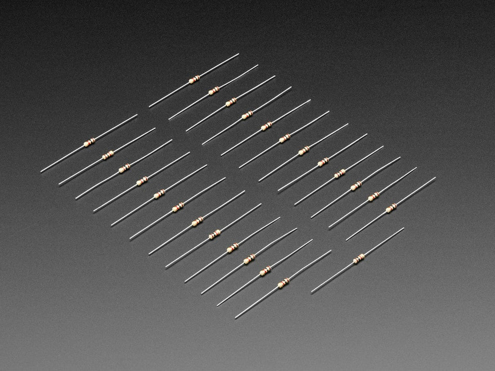 Through-Hole Resistors - 1.0K ohm 5% 1/4W - Pack of 25 by The Pi Hut - The Pi Hut
