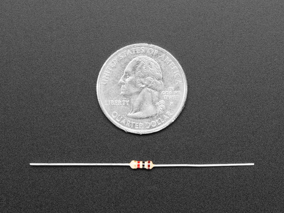 Through-Hole Resistors - 1.0K ohm 5% 1/4W - Pack of 25 by The Pi Hut - The Pi Hut