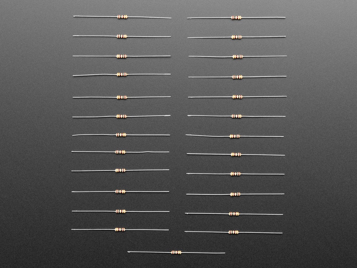 Through-Hole Resistors - 100 ohm 5% 1/4W - Pack of 25 by The Pi Hut - The Pi Hut