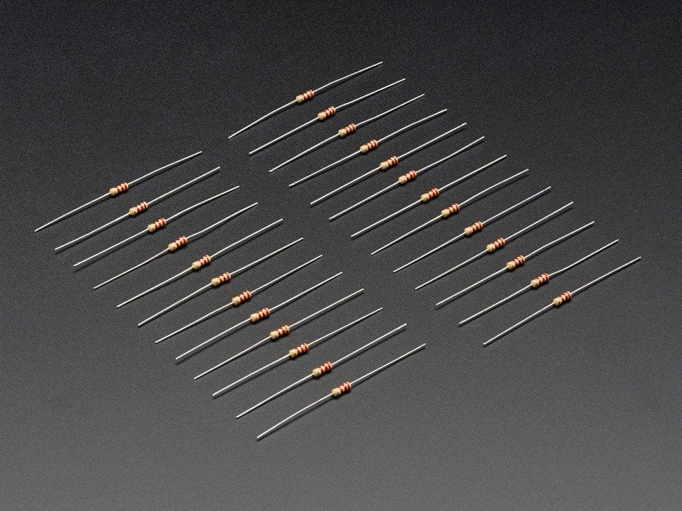 Through-Hole Resistors - 2.2K ohm 5% 1/4W - Pack of 25 by The Pi Hut - The Pi Hut