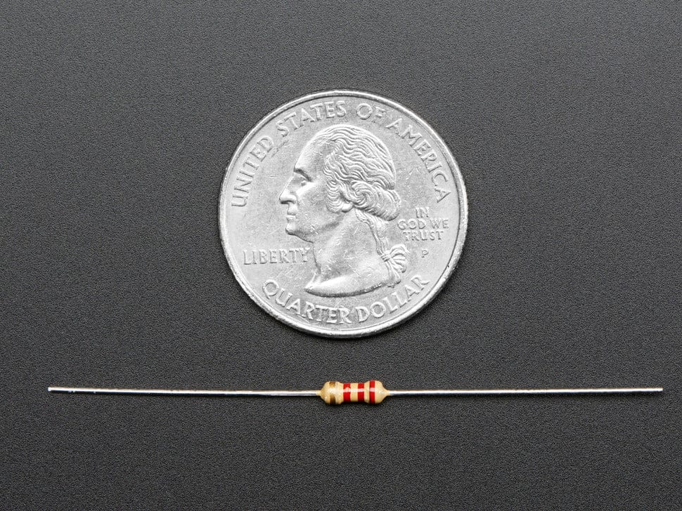 Through-Hole Resistors - 2.2K ohm 5% 1/4W - Pack of 25 by The Pi Hut - The Pi Hut