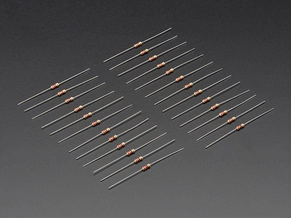 Through-Hole Resistors - 220 ohm 5% 1/4W - Pack of 25 by The Pi Hut - The Pi Hut