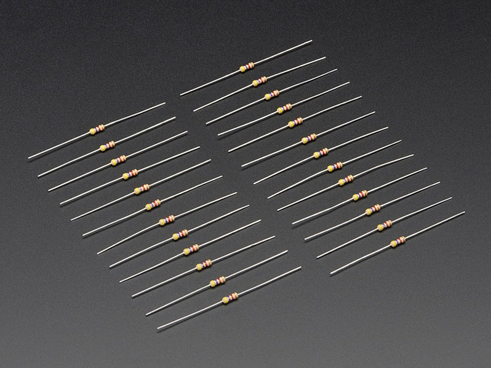Through-Hole Resistors - 4.7K ohm 5% 1/4W - Pack of 25 by The Pi Hut - The Pi Hut