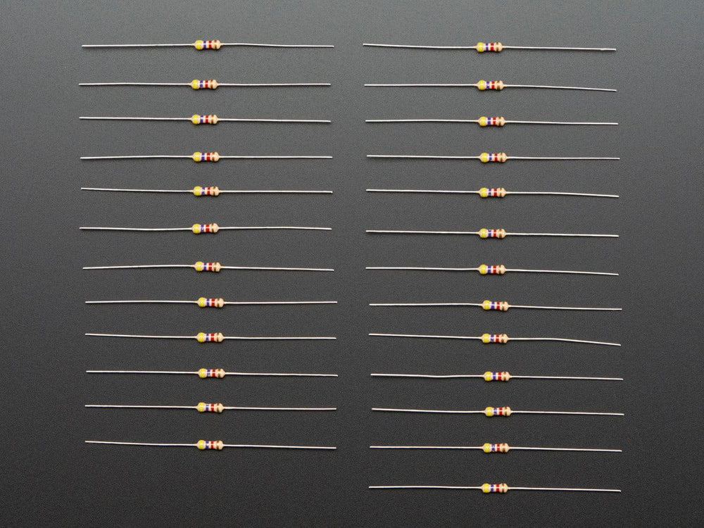 Through-Hole Resistors - 4.7K ohm 5% 1/4W - Pack of 25 by The Pi Hut - The Pi Hut