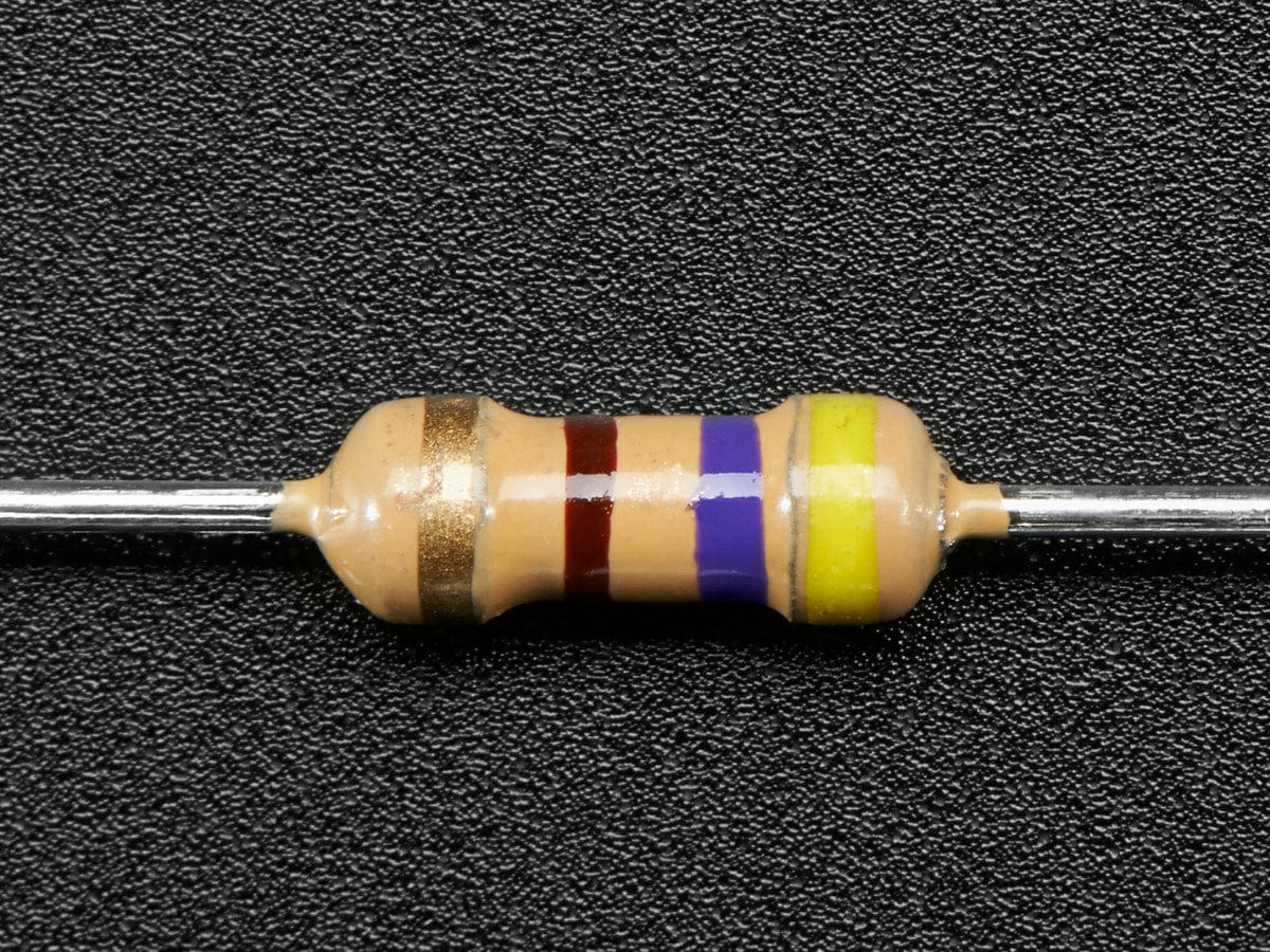 Through-Hole Resistors - 470 ohm 5% 1/4W - Pack of 25 by The Pi Hut - The Pi Hut