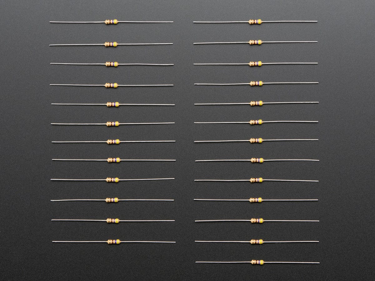 Through-Hole Resistors - 470 ohm 5% 1/4W - Pack of 25 by The Pi Hut - The Pi Hut