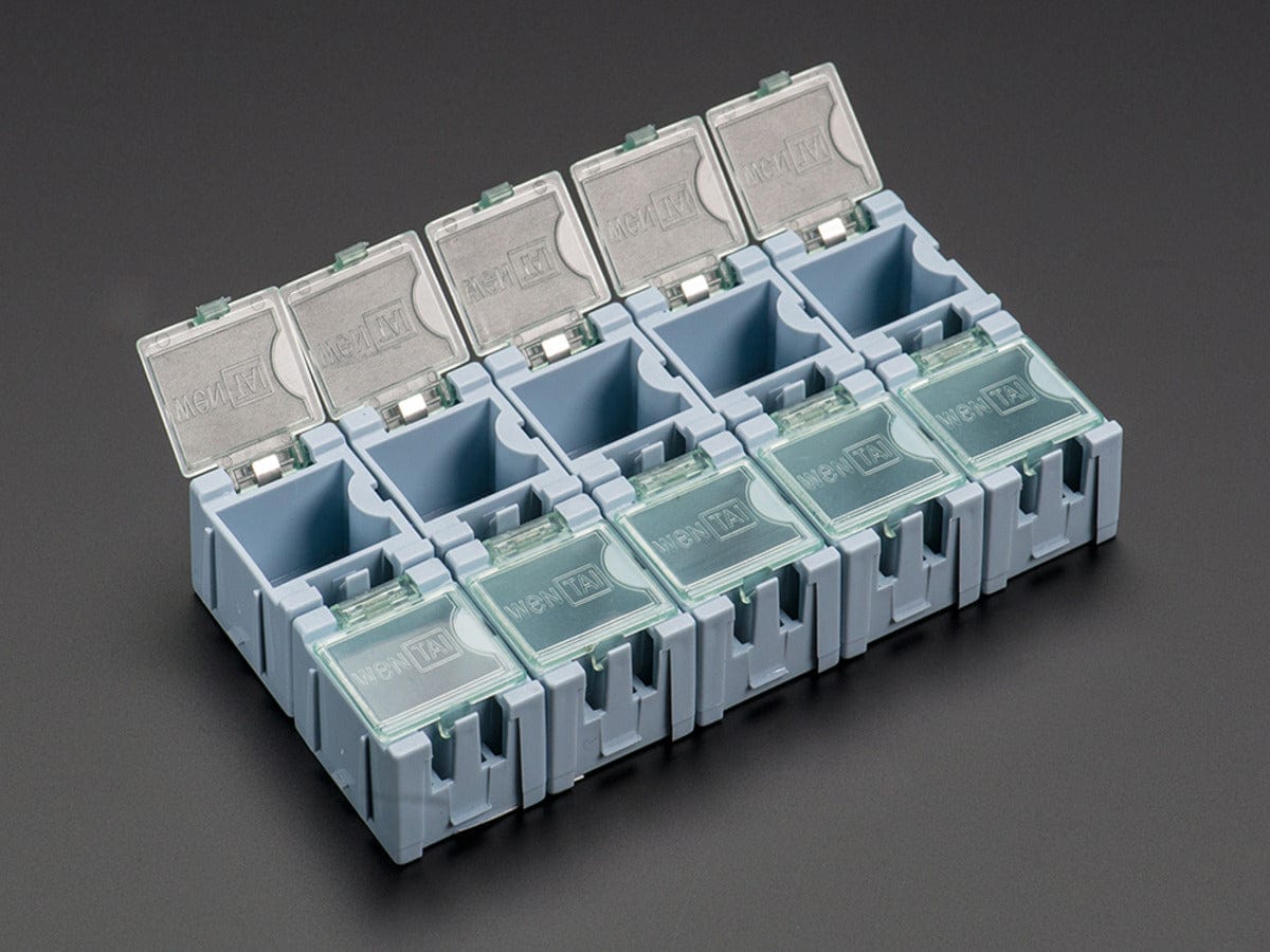 Tiny Modular Snap Boxes - SMD component storage - 10 pack (Blue) by The Pi Hut - The Pi Hut
