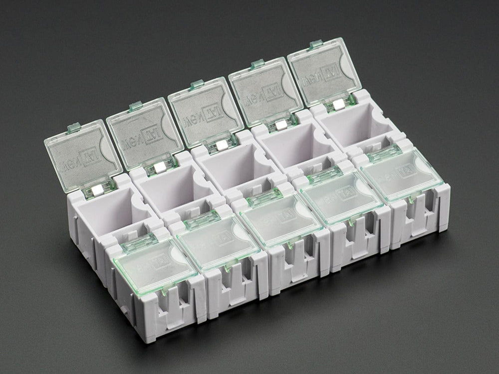 Tiny Modular Snap Boxes - SMD component storage - 10 pack (White) by The Pi Hut - The Pi Hut