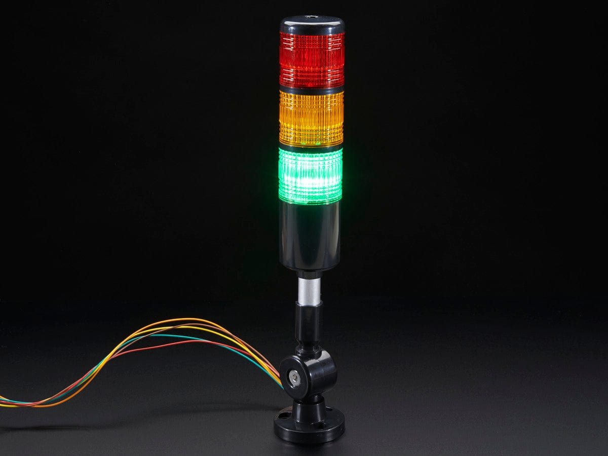 Tower Light - Red Yellow Green Alert Light with Buzzer - 12VDC by The Pi Hut - The Pi Hut