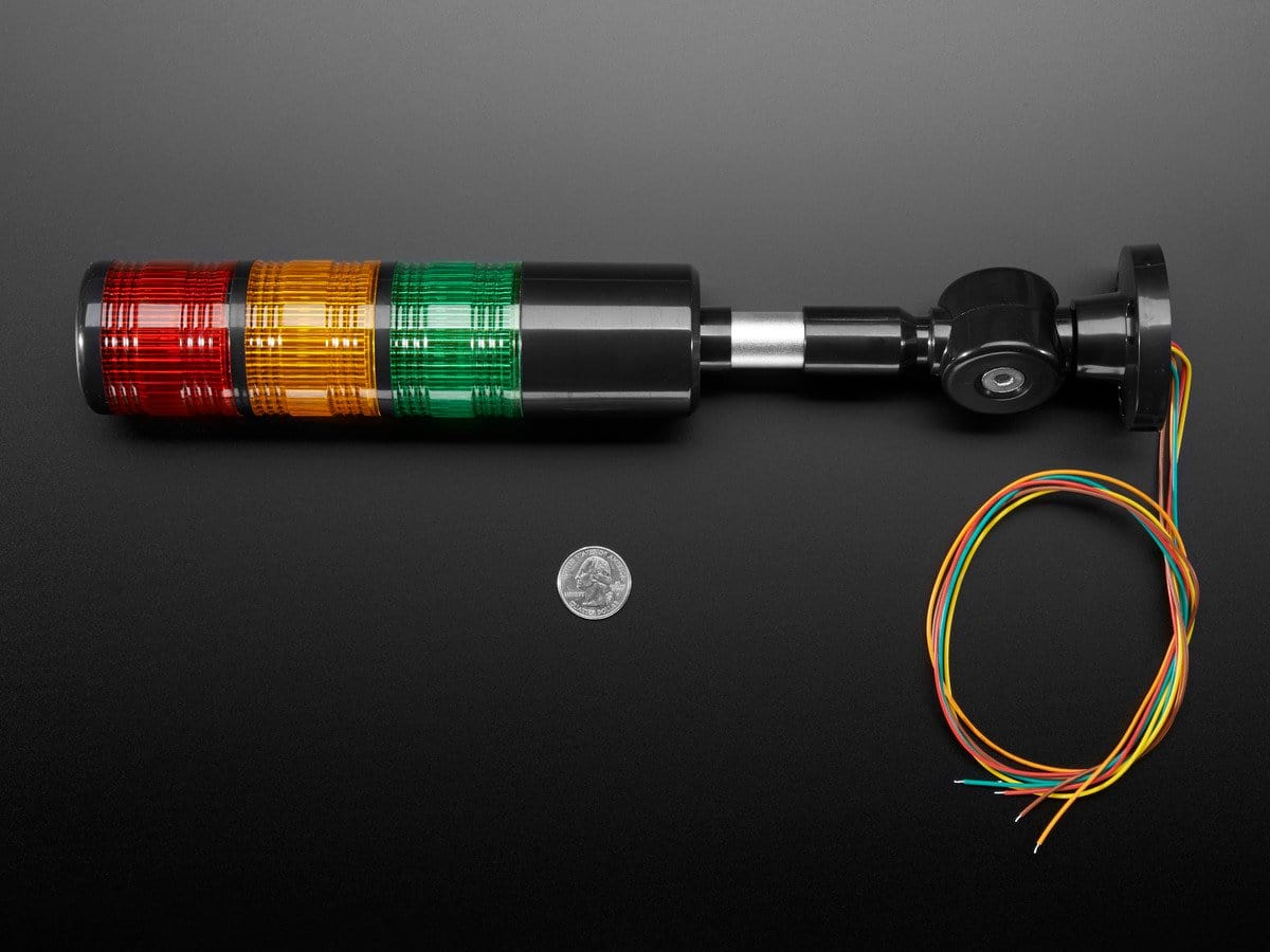 Tower Light - Red Yellow Green Alert Light with Buzzer - 12VDC by The Pi Hut - The Pi Hut