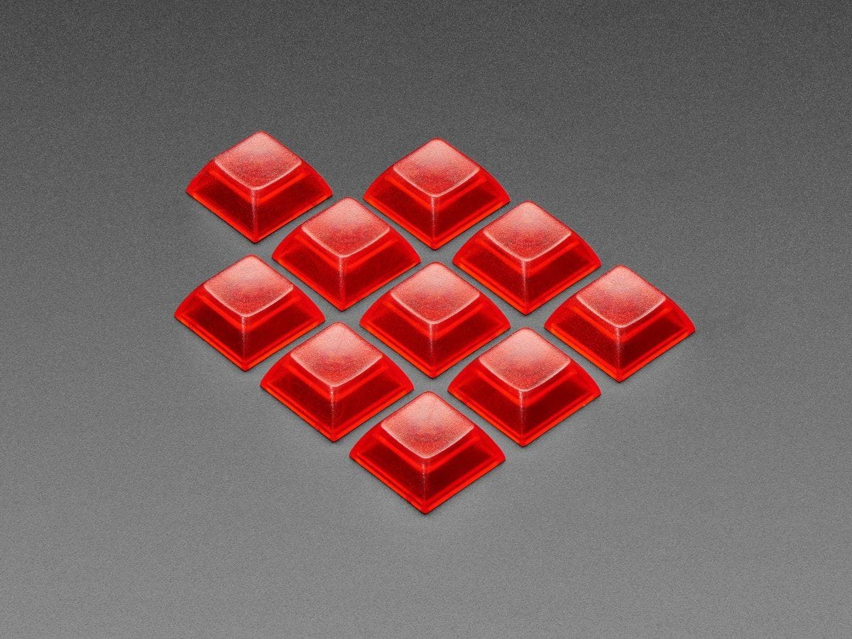 Translucent Red DSA Keycaps for MX Compatible Switches - 10 pack by The Pi Hut - The Pi Hut