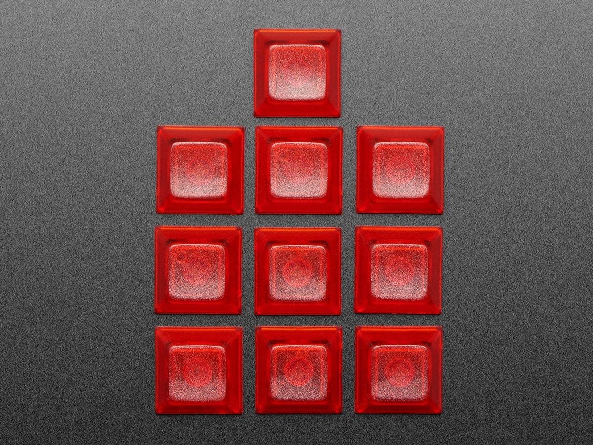 Translucent Red DSA Keycaps for MX Compatible Switches - 10 pack by The Pi Hut - The Pi Hut