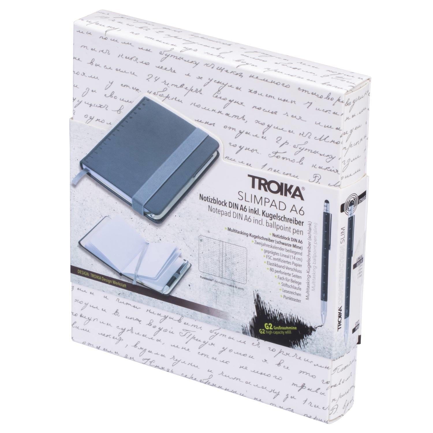 Troika Construction Slim + Slimpad - Pen & Notepad Combo by Troika - The Pi Hut