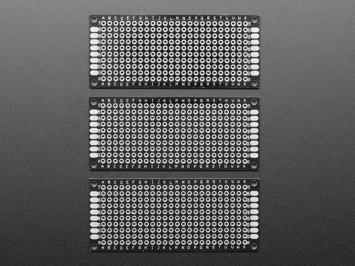 Universal Proto-board PCBs 3cm x 7cm - 3 Pack by The Pi Hut - The Pi Hut