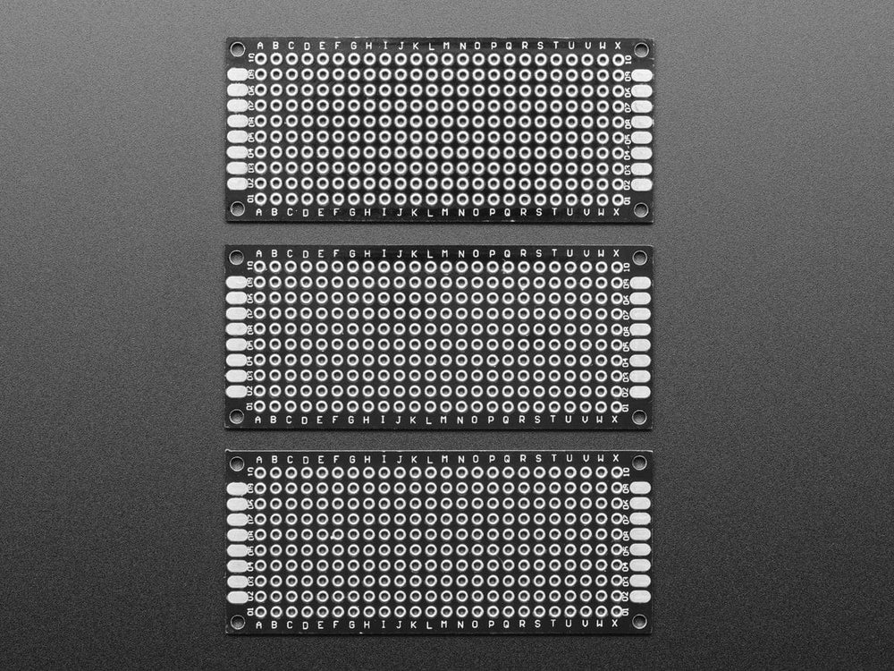 Universal Proto-board PCBs 3cm x 7cm - 3 Pack by The Pi Hut - The Pi Hut